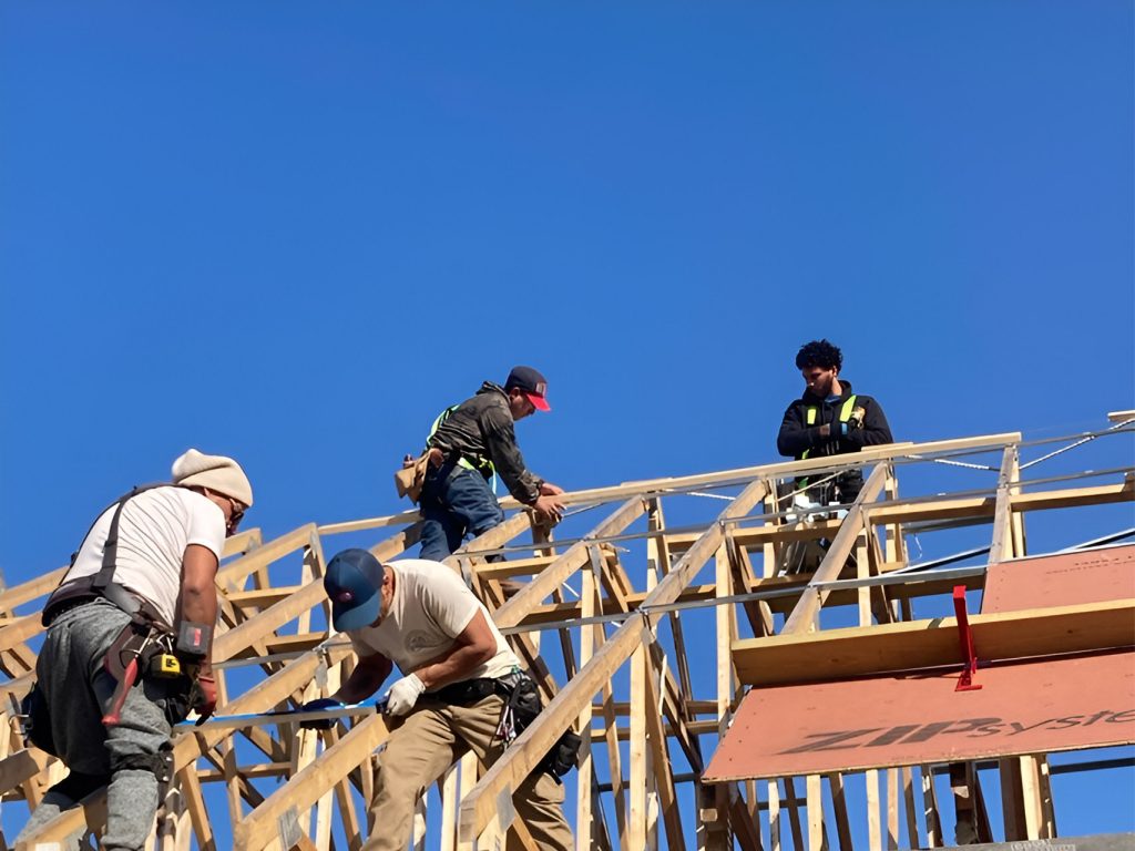 roof truss system installation 2